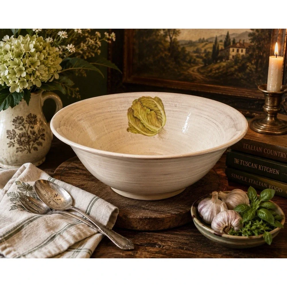 Il Nodo Ceramiche Italian Cabbage Pasta Salad Serving Bowl 13.5